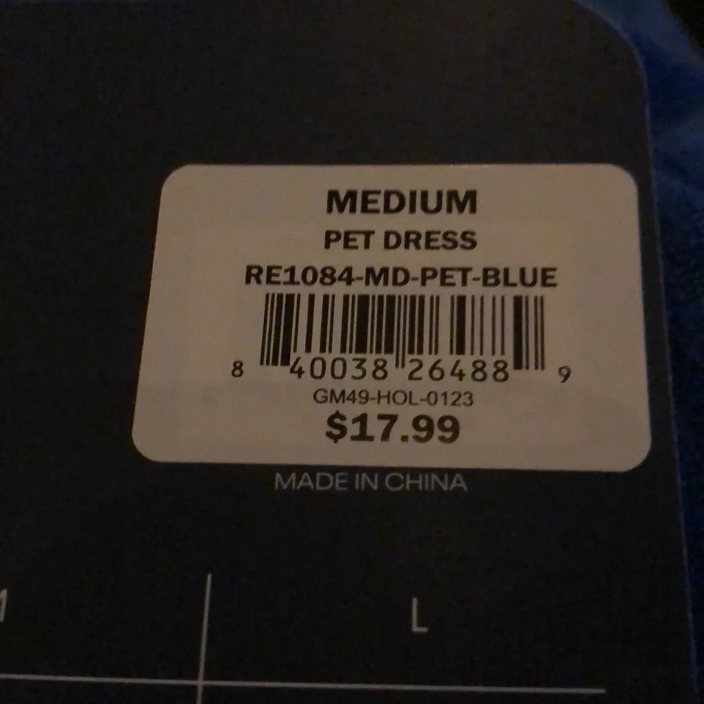 NWT Reebok Terry dog dress M